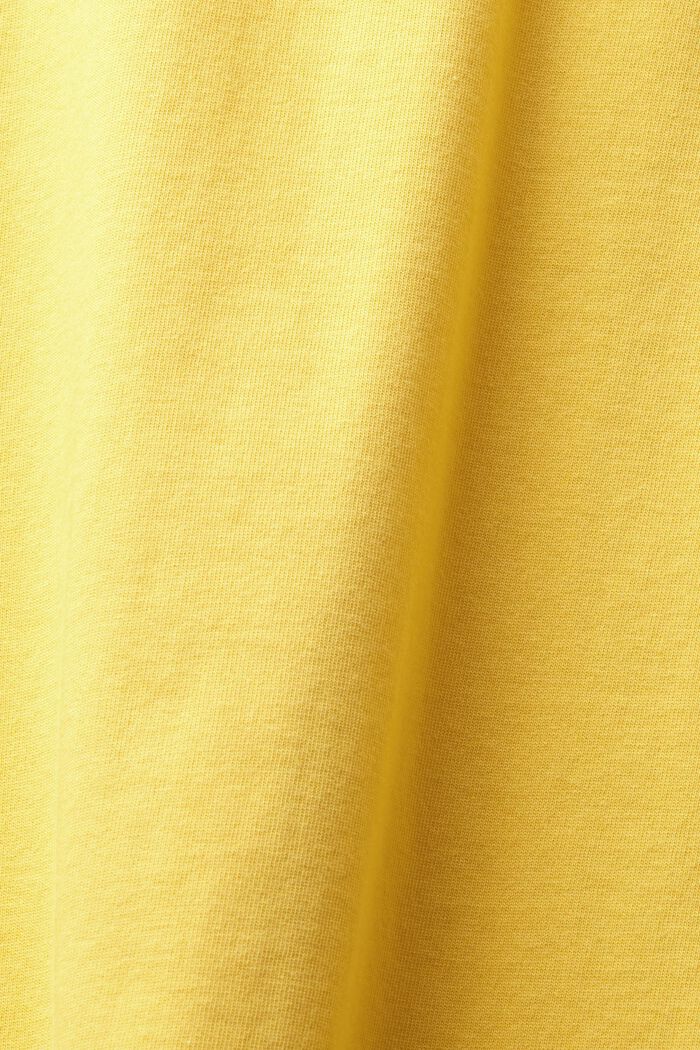 Bavlněné tričko s výstřihem ke krku a s logem, SUNFLOWER YELLOW, detail image number 5