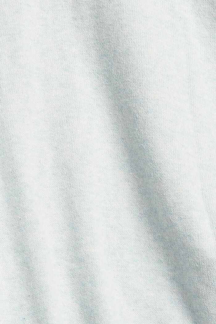 Kardigan ze dvou druhů pleteniny z bio bavlny, PASTEL BLUE, detail image number 3