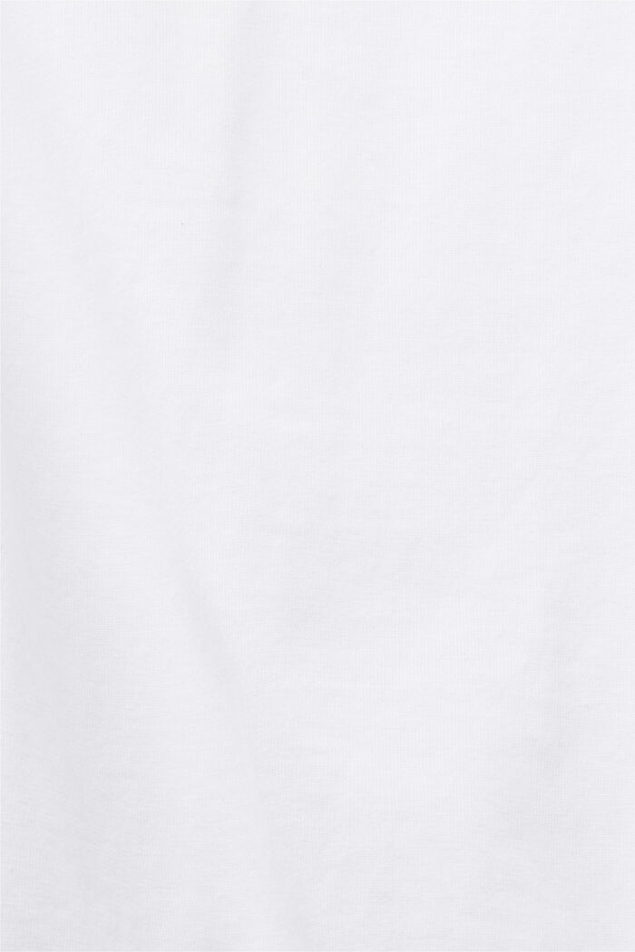 Bavlněné tričko bez rukávů s ozdobnými květy, WHITE, detail image number 5