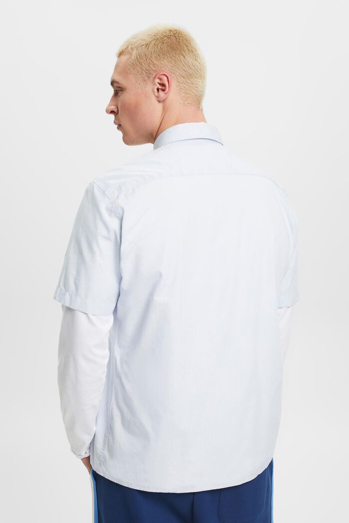 Bavlněná košile z udržitelné bavlny, s krátkým rukávem, LIGHT BLUE, detail image number 3