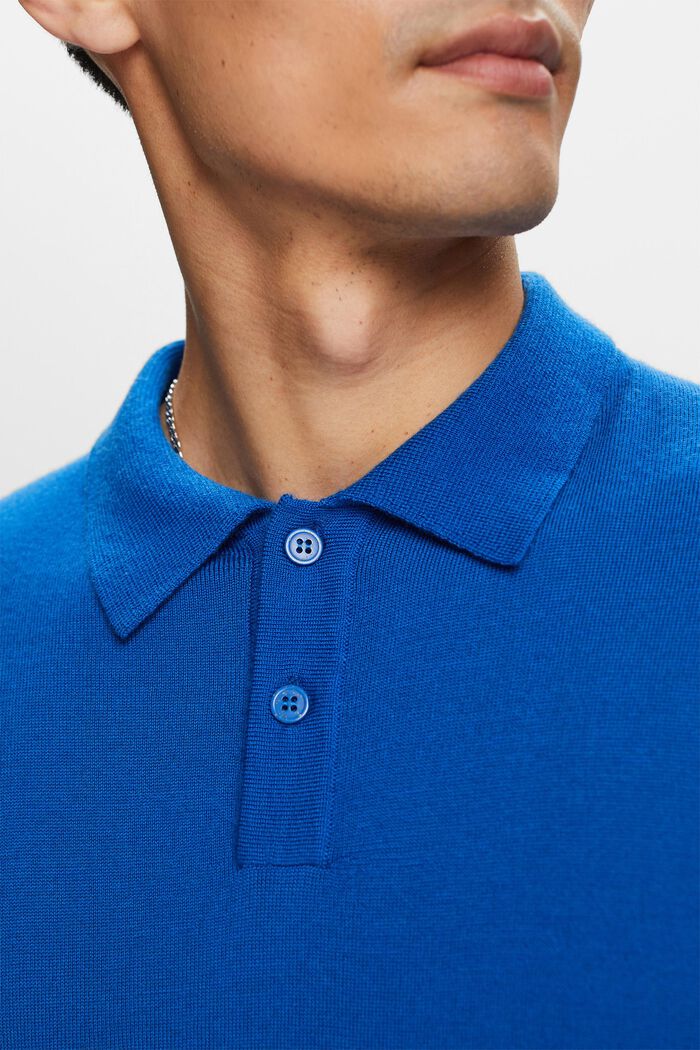 Vlněný pulovr s polokošilovým límcem, BRIGHT BLUE, detail image number 3