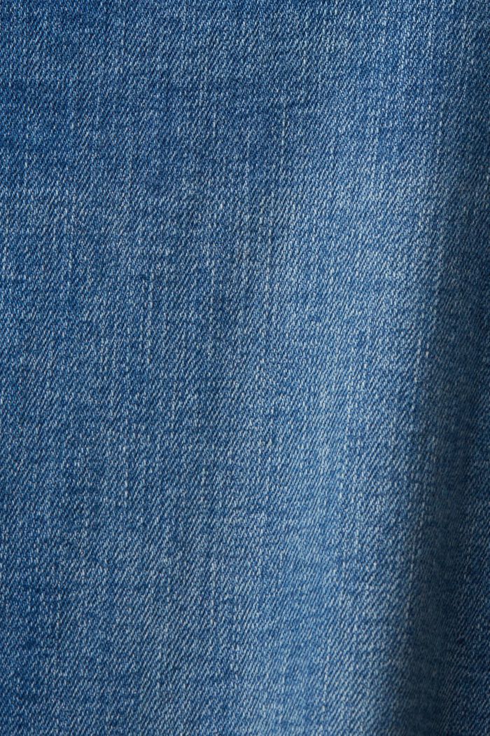 Zkrácené úzké skinny džíny, obnošený vzhled, BLUE MEDIUM WASHED, detail image number 5