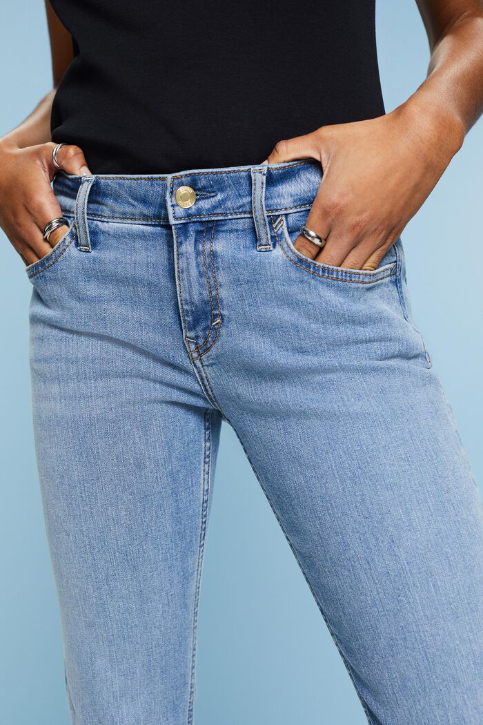 Bootcut džíny se středně vysokým pasem, BLUE LIGHT WASHED, detail image number 4