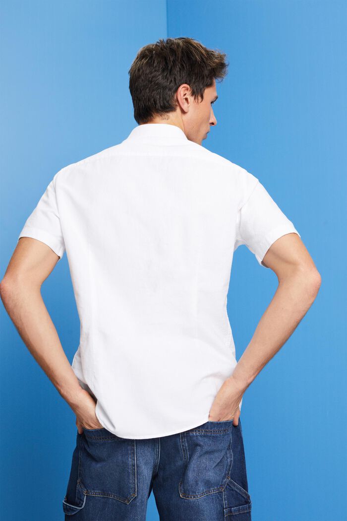 Bavlněná košile s propínacím límcem, WHITE, detail image number 3