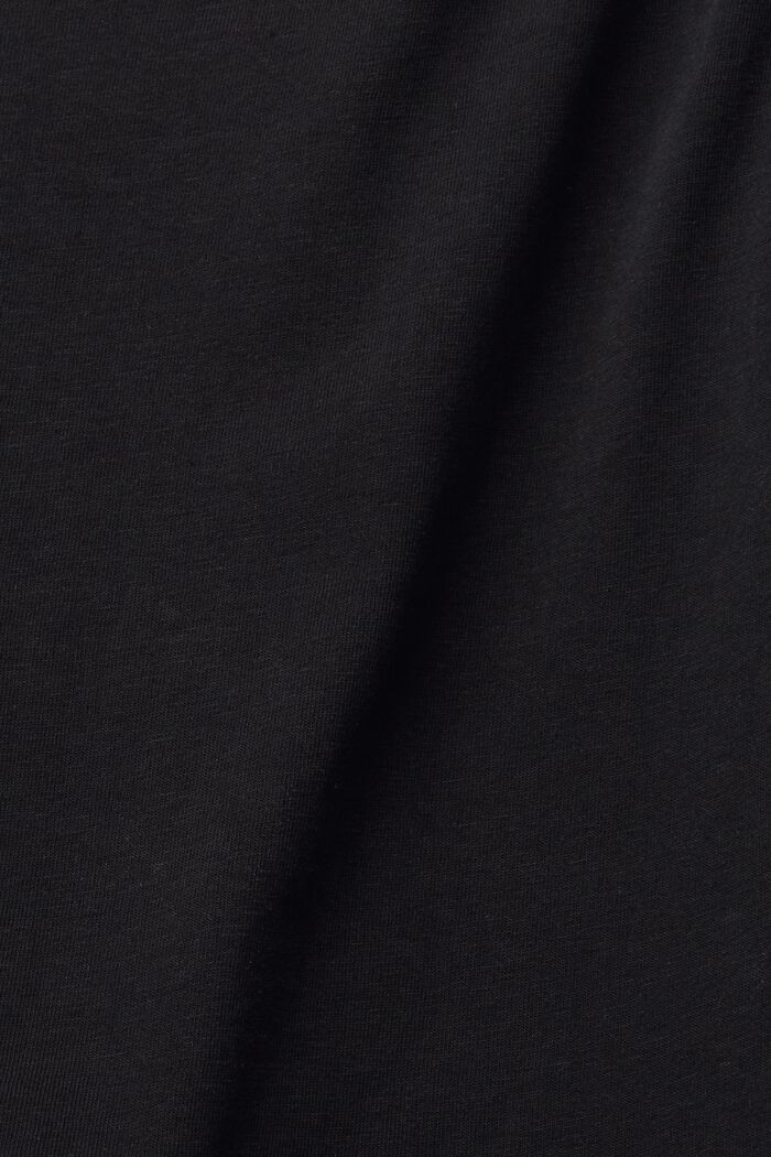 Tričko z kombinovaného materiálu, s volánem na spodním okraji, BLACK, detail image number 4