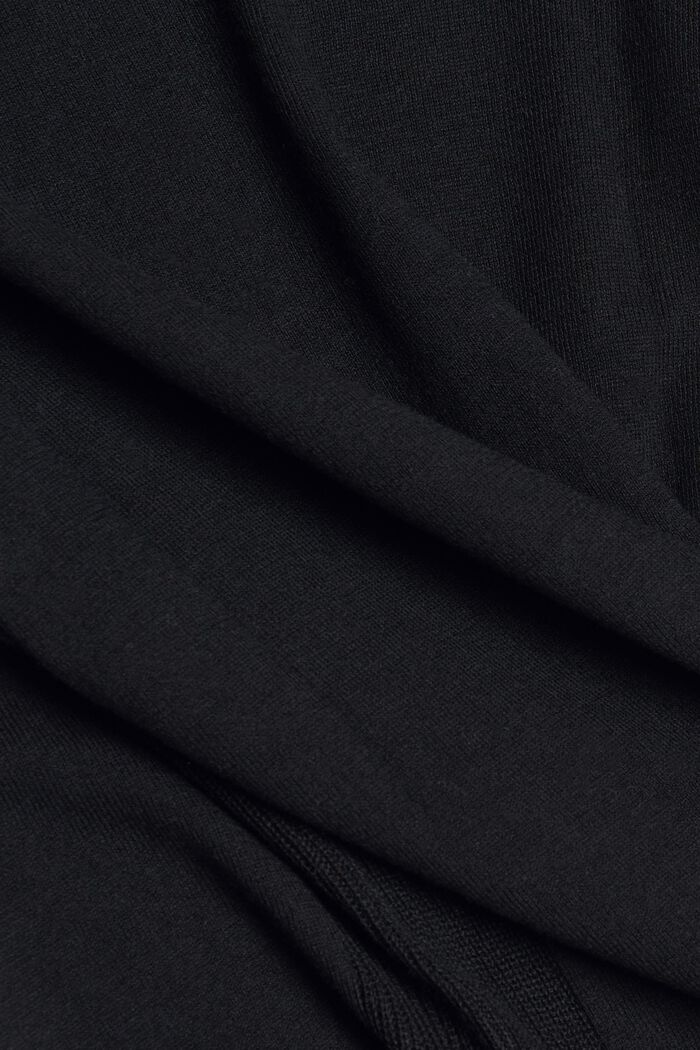 Kardigan se špičatým výstřihem, ze směsi s bio bavlnou, BLACK, detail image number 1