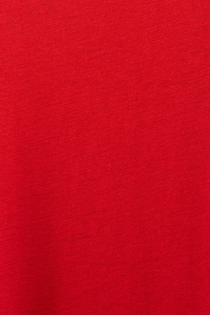 Tričko s kulatým výstřihem, z žerzeje z bavlny pima, DARK RED, detail image number 5