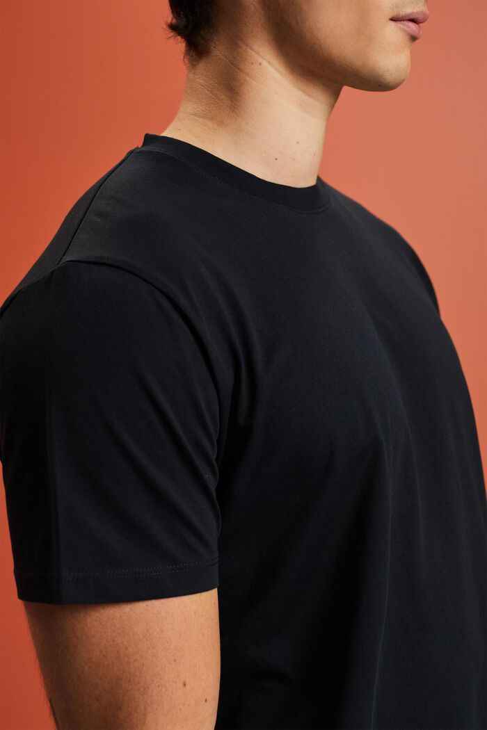 Žerzejové tričko, 100 % bavlna, BLACK, detail image number 2
