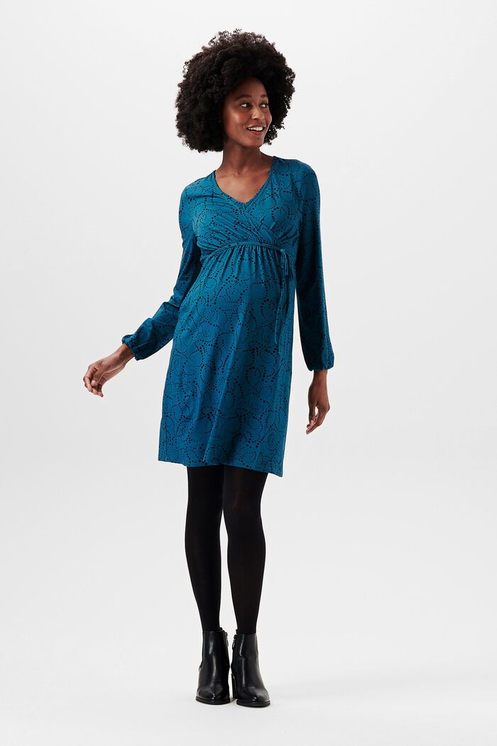 Žerzejové šaty se vzorem, LENZING™ ECOVERO™, BLUE CORAL, detail image number 0
