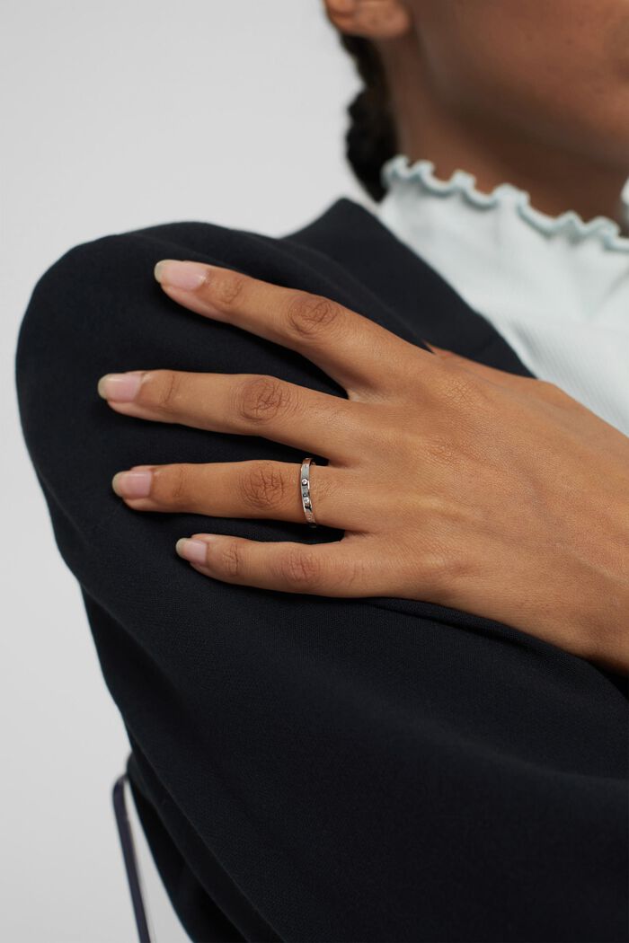 Vrstvený prsten se zirkony, sterlingové stříbro, SILVER, detail image number 2