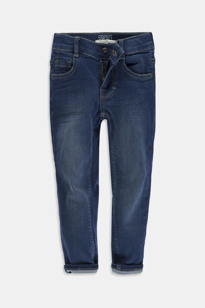 seprané strečové džíny s nastavitelným pasem, BLUE LIGHT WASHED, detail image number 0