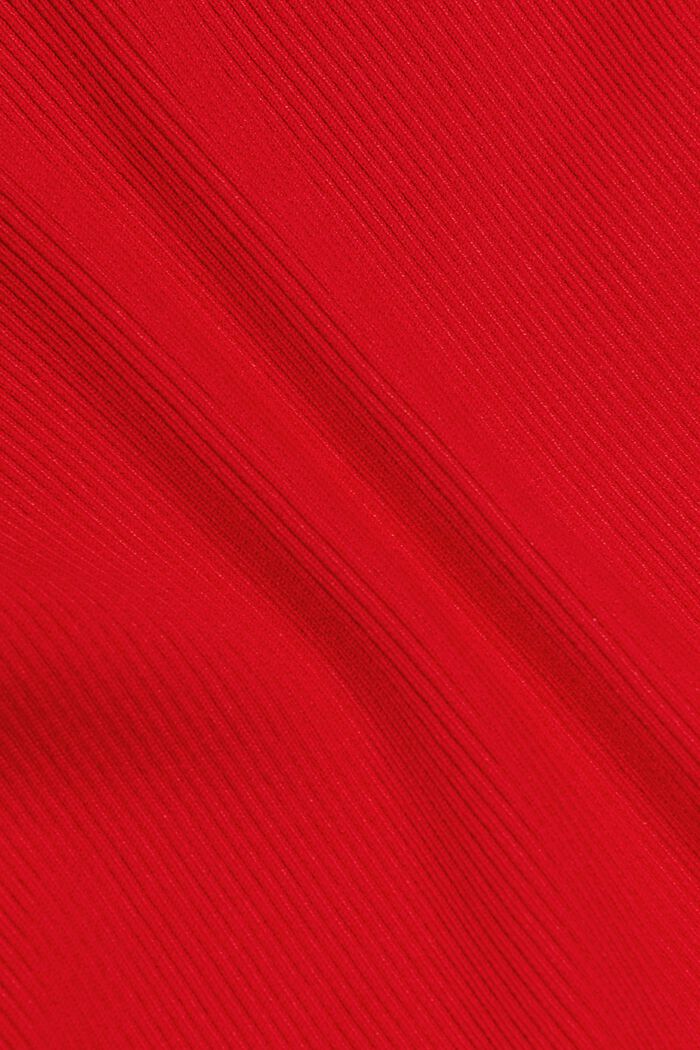 Pulovr z žebrové pleteniny a s kulatým výstřihem, RED, detail image number 5