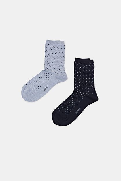 2 páry ponožek s puntíky, bio bavlna