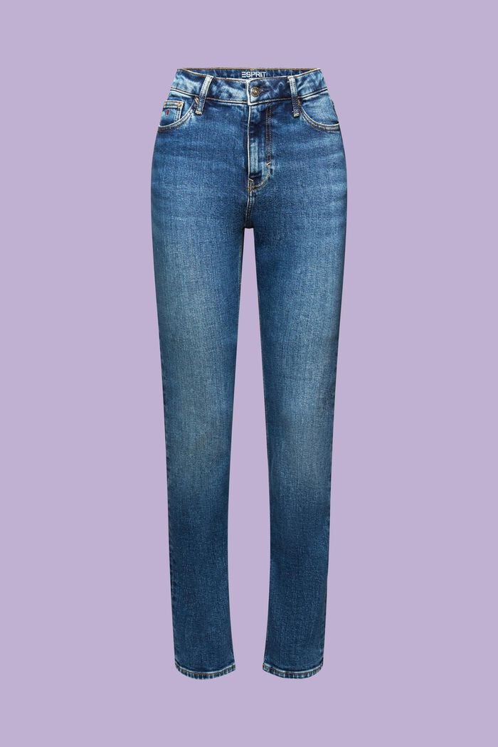 Retro Slim džíny s vysokým pasem, BLUE MEDIUM WASHED, detail image number 6