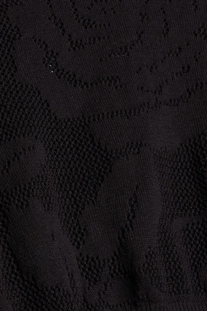 Svetr z ažurové pleteniny, BLACK, detail image number 4