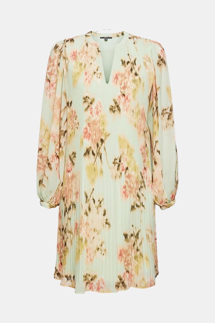 Z recyklovaného materiálu: šifonové šaty s květovaným vzorem, PASTEL GREEN, detail image number 7