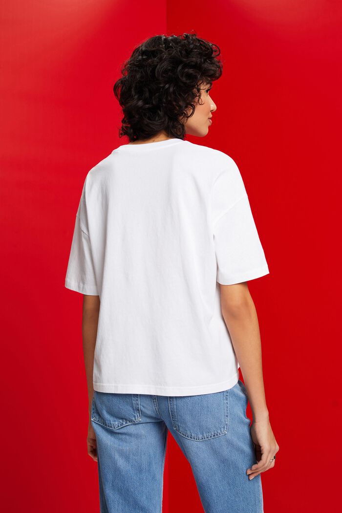 Bavlněné tričko s potiskem, WHITE, detail image number 3