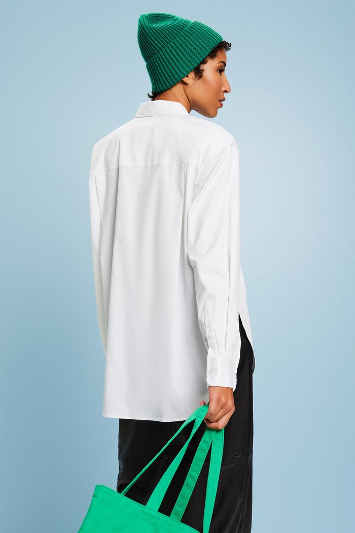 Oversize košile s propínacím límcem, WHITE, detail image number 3