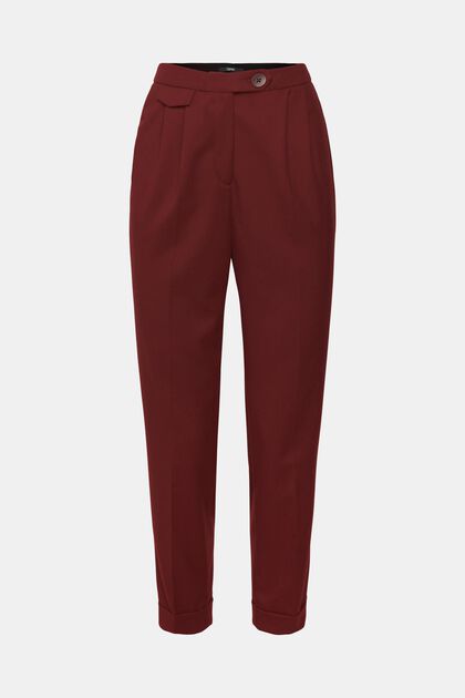 Kalhoty se zúženými nohavicemi, BORDEAUX RED, overview