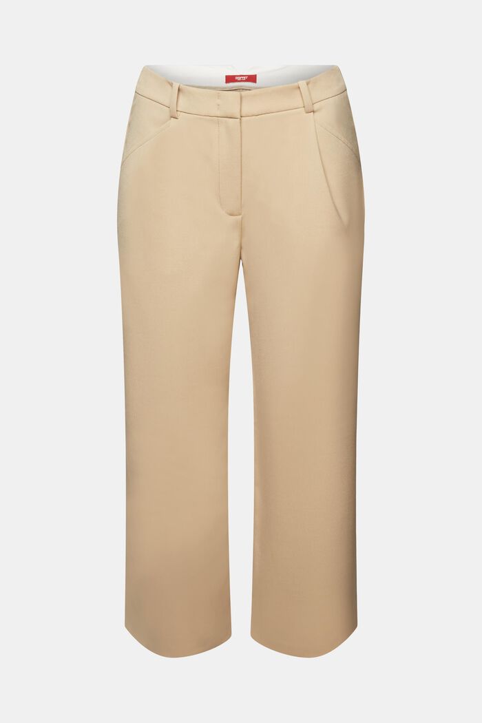 Kalhotová sukně s vysokým pasem a sklady v pase, SAND, detail image number 7
