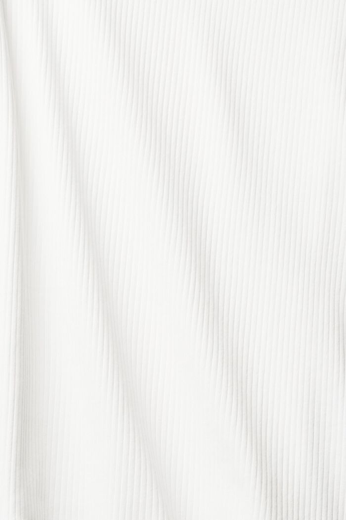 Žebrované tričko s dlouhým rukávem, strečová bavlna, OFF WHITE, detail image number 5