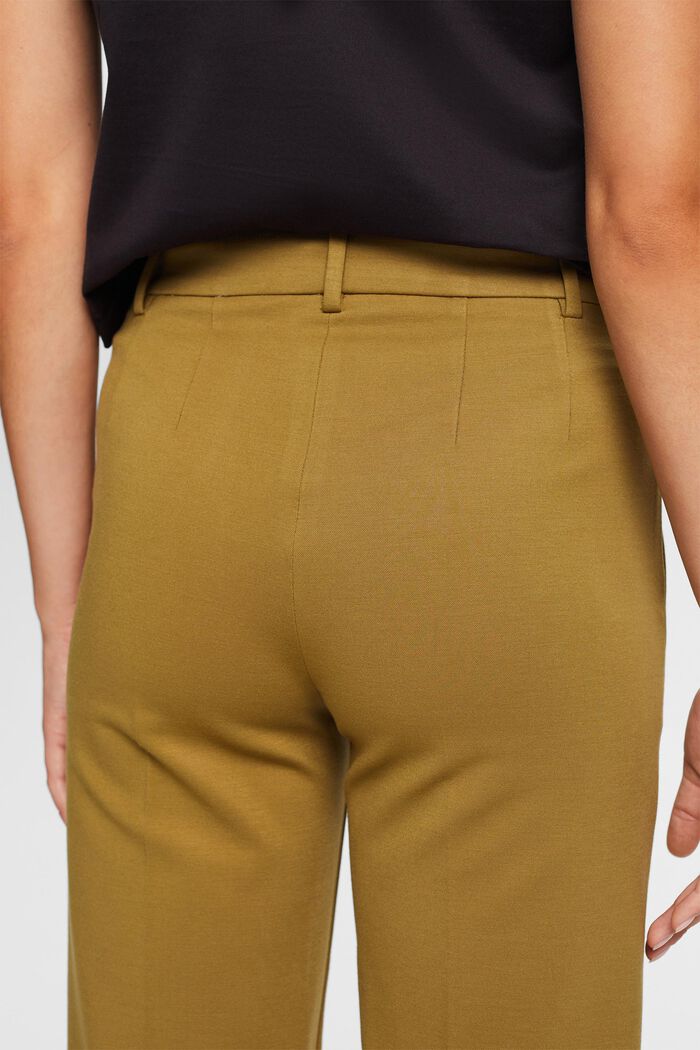 Kalhoty s rovným střihem, z žerzeje punto, OLIVE, detail image number 4