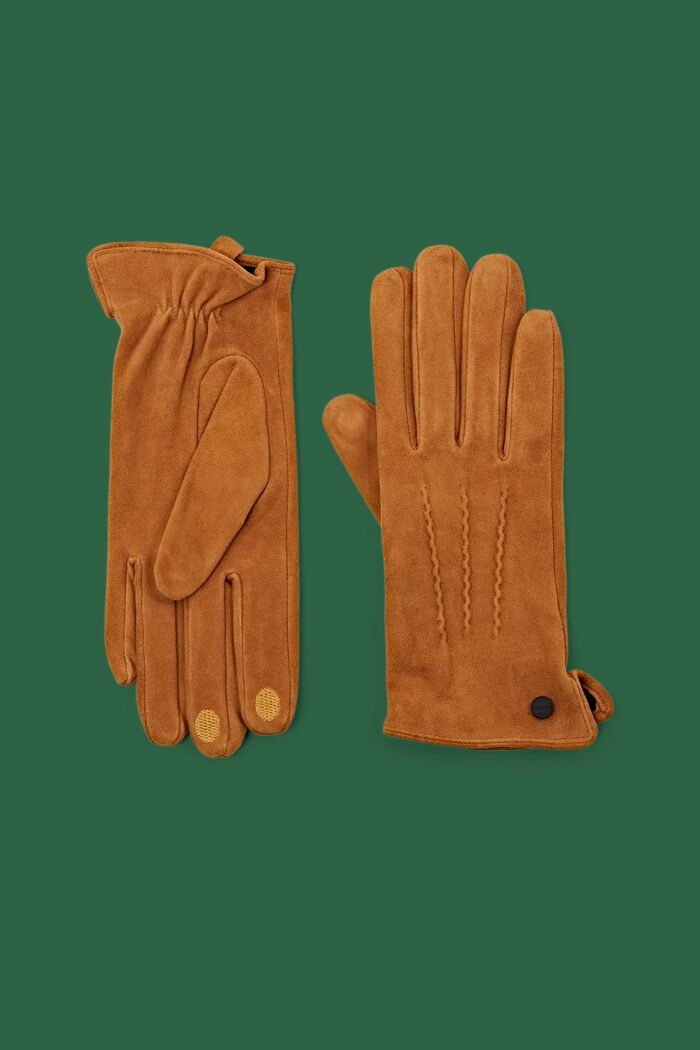 Semišové dotykové rukavice, CARAMEL, detail image number 0