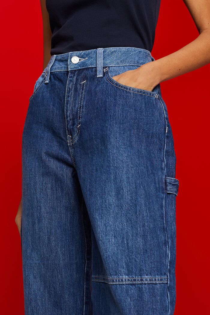 90. léta, džíny, asymetrické, široké nohavice, BLUE LIGHT WASHED, detail image number 2