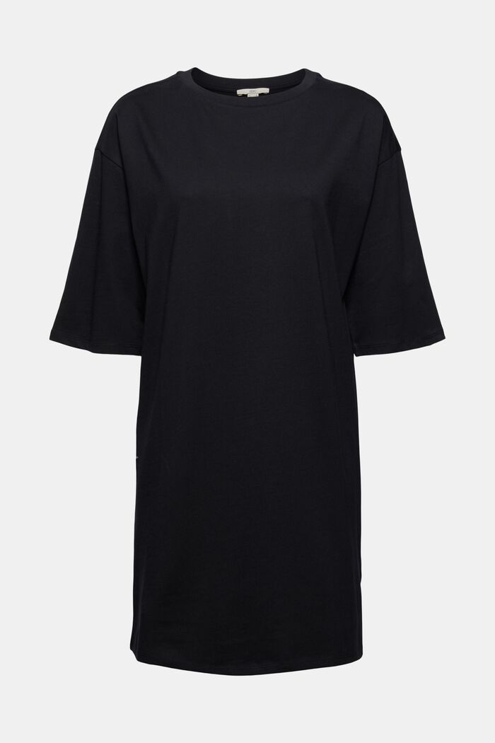 Tričkové šaty ze 100% bio bavlny, BLACK, detail image number 0
