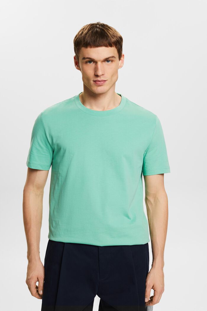 Žerzejové tričko s kulatým výstřihem, DUSTY GREEN, detail image number 0