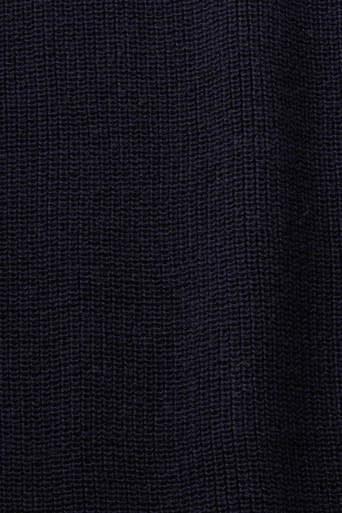 Pulovr z žebrové pleteniny, s netopýřími rukávy, NAVY, detail image number 4