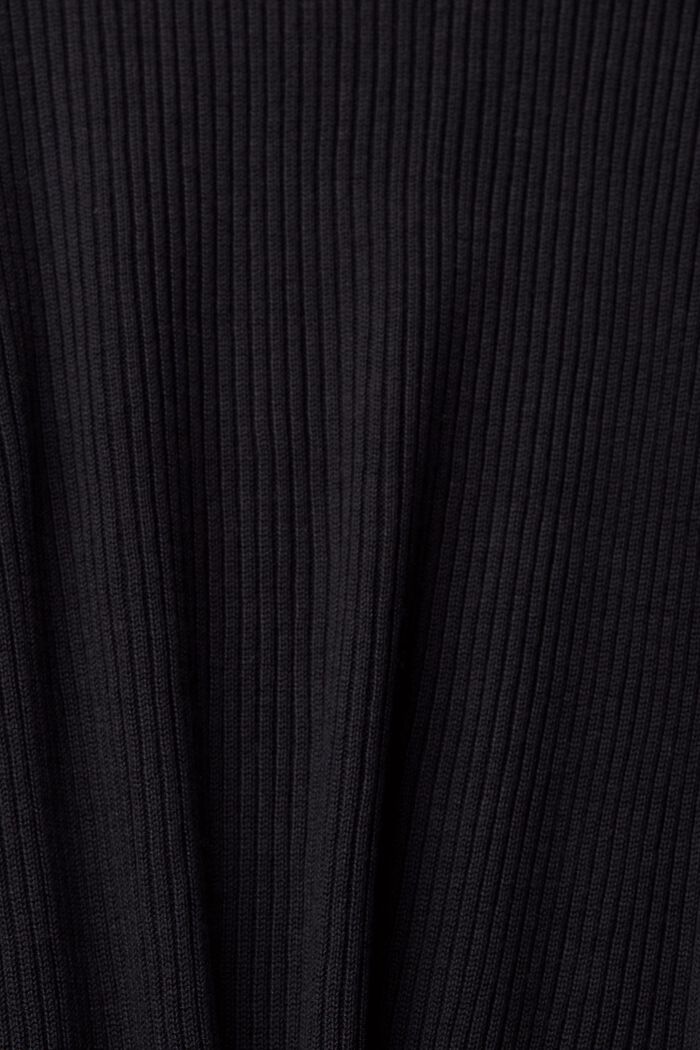 Žebrový pulovr s nařasením, TENCEL™, BLACK, detail image number 1
