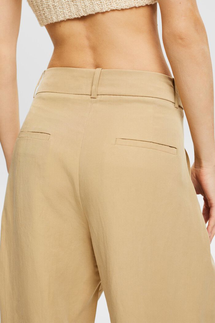 Keprové kalhoty se širokými nohavicemi, BEIGE, detail image number 3