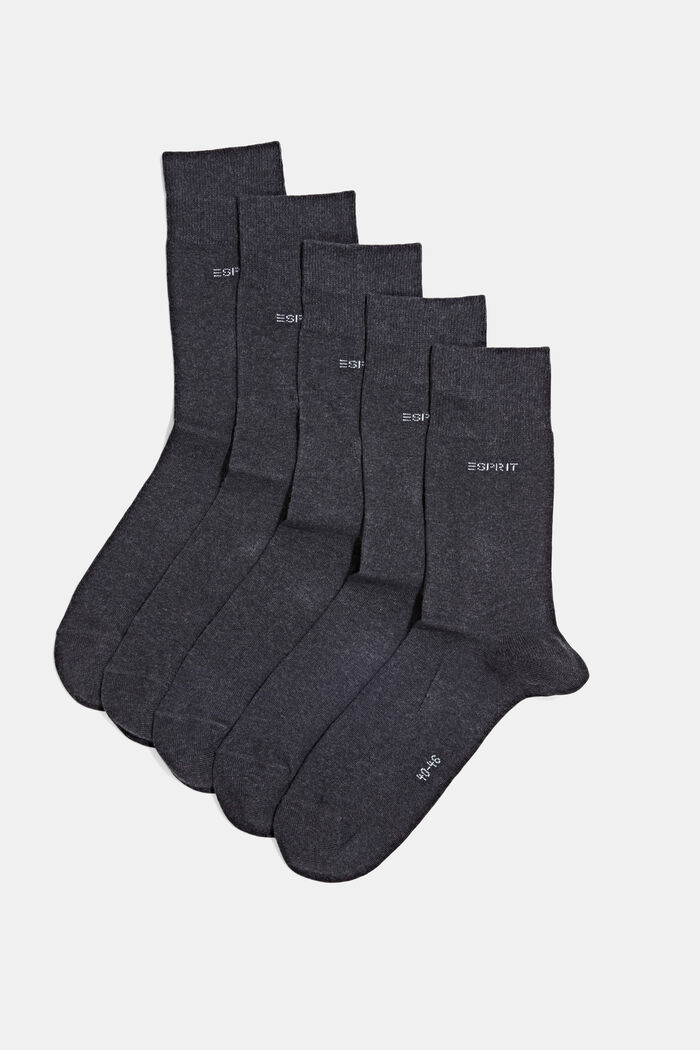 Ponožky ze směsi s bio bavlnou, 5 párů v balení
