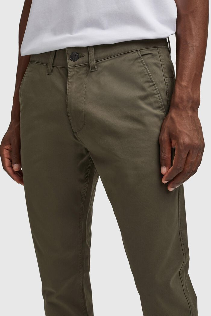 Strečové kalhoty chino, bio bavlna, DARK KHAKI, detail image number 2