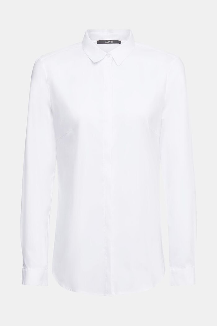 Košilová halenka z popelínu, WHITE, detail image number 5