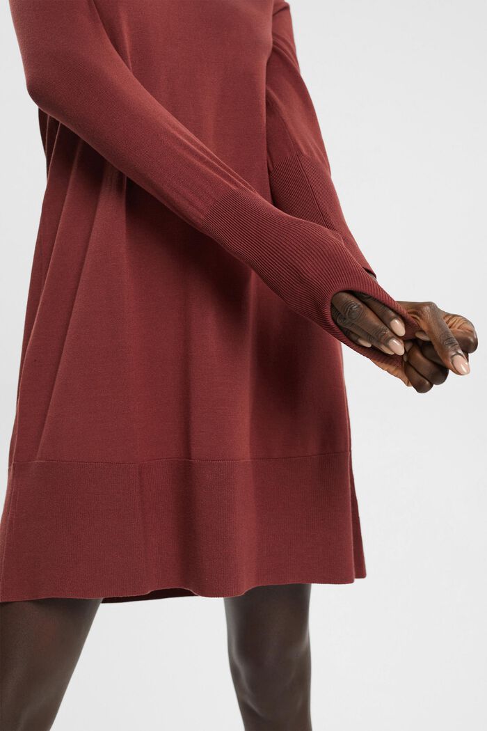 Pletené mini šaty, BORDEAUX RED, detail image number 2