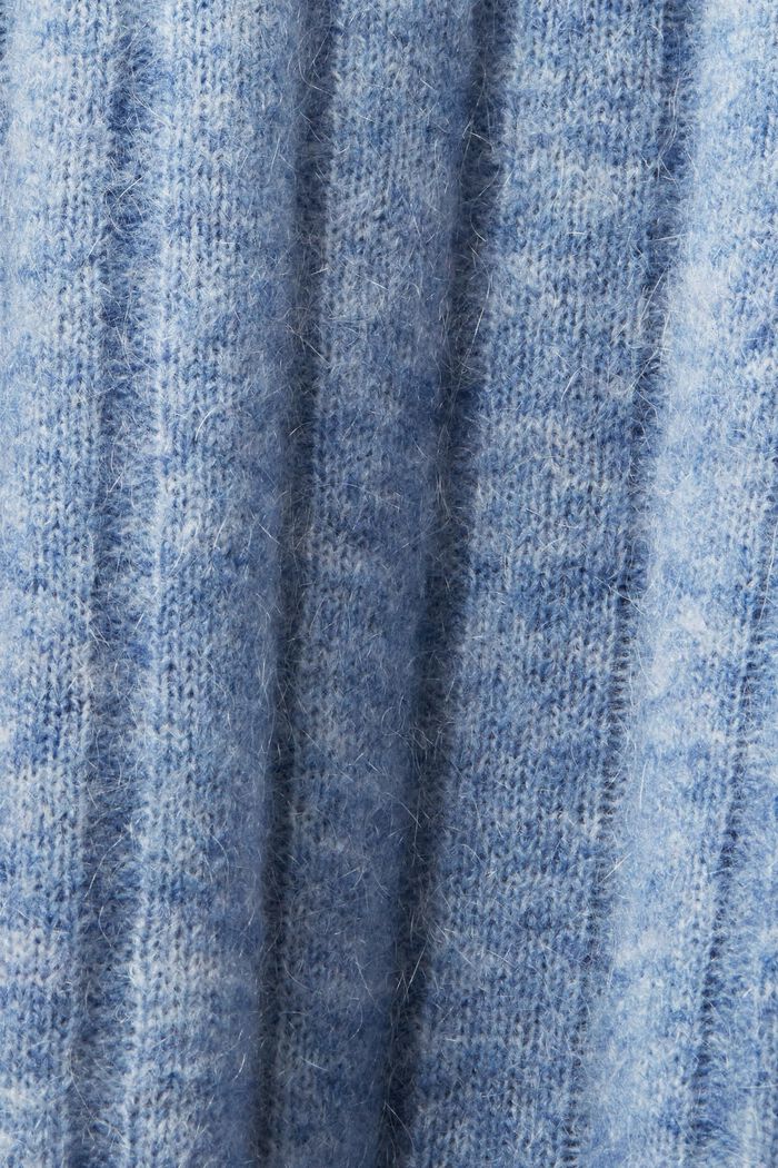 Oversize pulovr z žebrové pleteniny, výstřih do V, BLUE LAVENDER, detail image number 5
