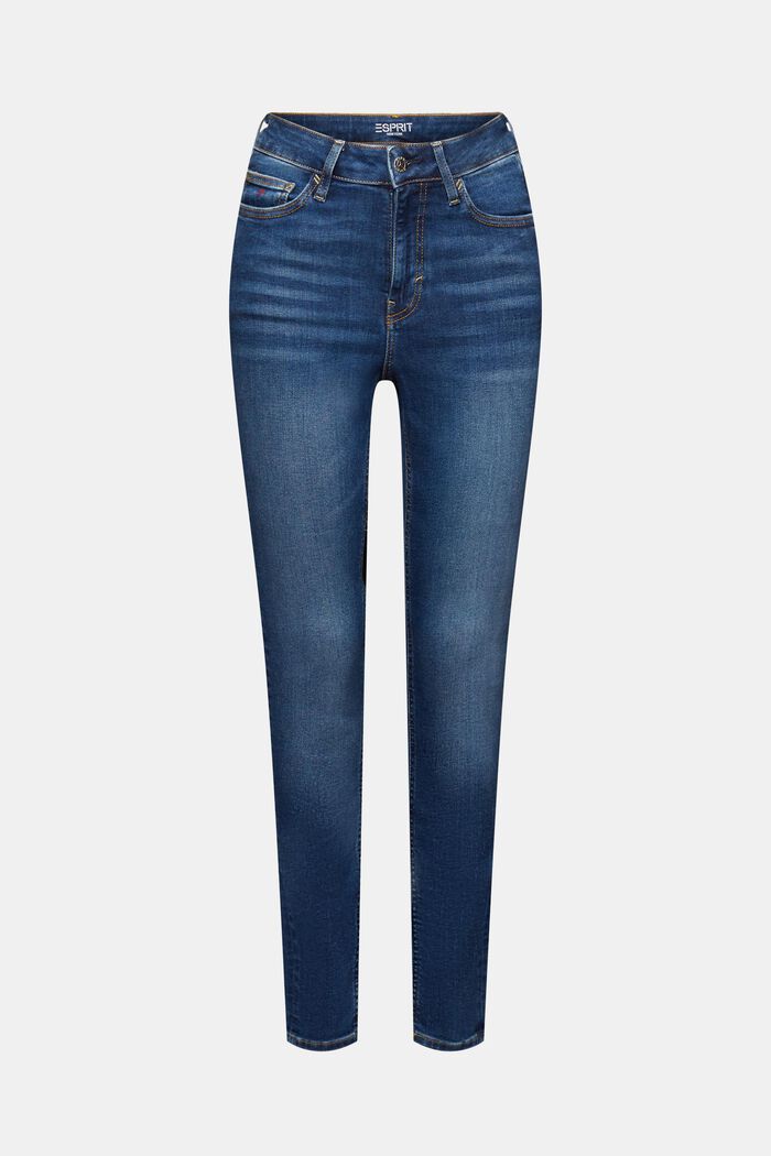 Skinny džíny s vysokým pasem, BLUE LIGHT WASHED, detail image number 7