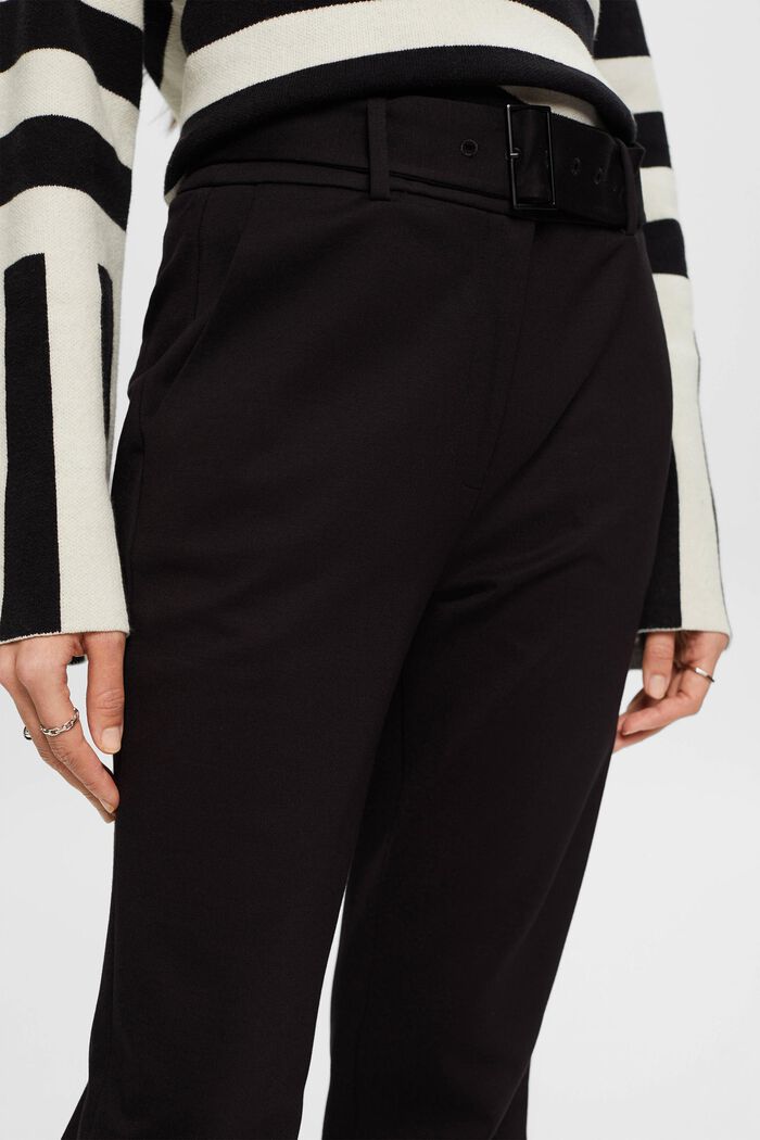 Kalhoty s vysokým pasem a opaskem, BLACK, detail image number 2