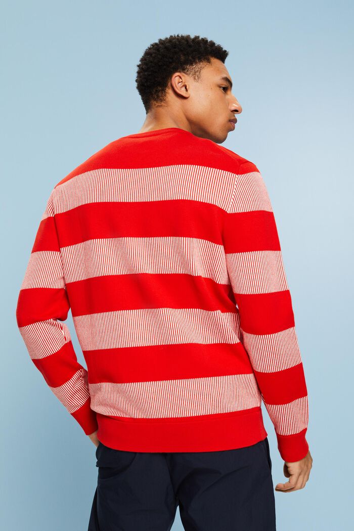 Pruhovaný pulovr z žebrové pleteniny, RED, detail image number 2