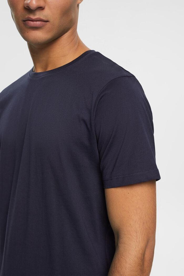 Žerzejové tričko, 100 % bavlna, NAVY, detail image number 3