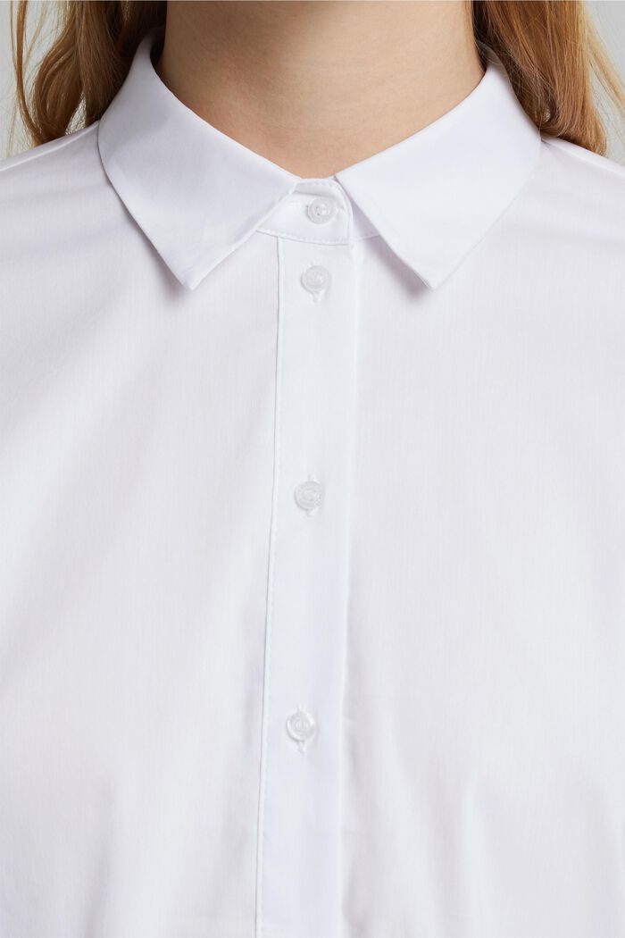 Košilová halenka ze směsi s bavlnou, WHITE, detail image number 2