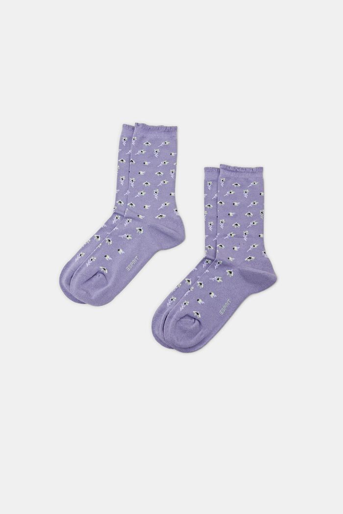 Květované ponožky z pleteniny, 2 páry v balení, THIMBLE, detail image number 0