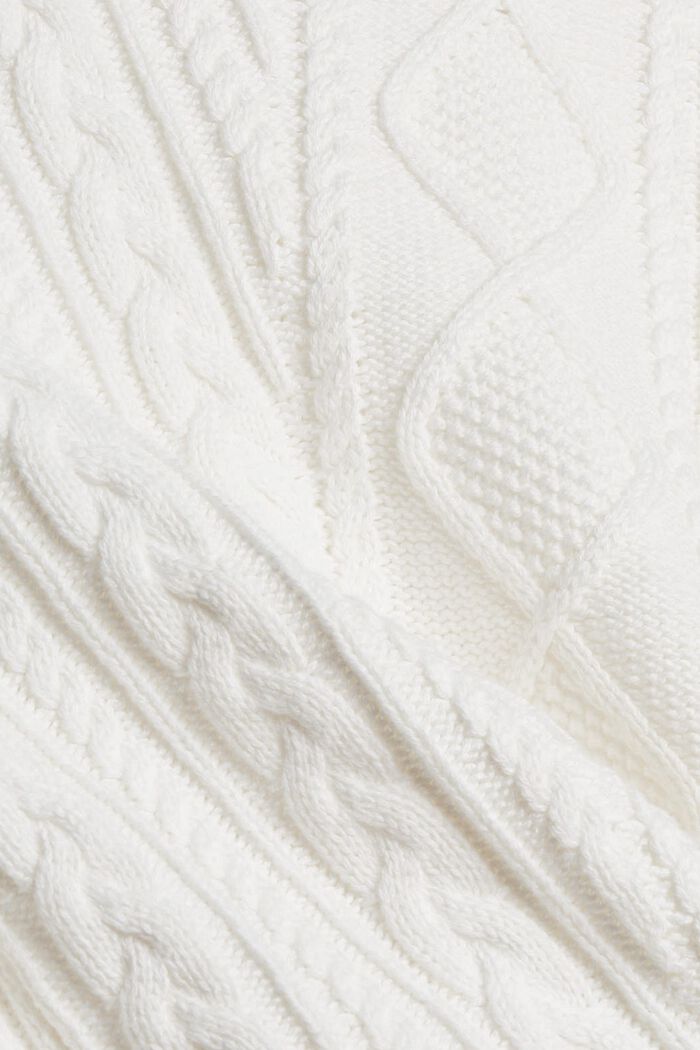 Pulovr ze vzorované pleteniny, bio bavlna, OFF WHITE, detail image number 4