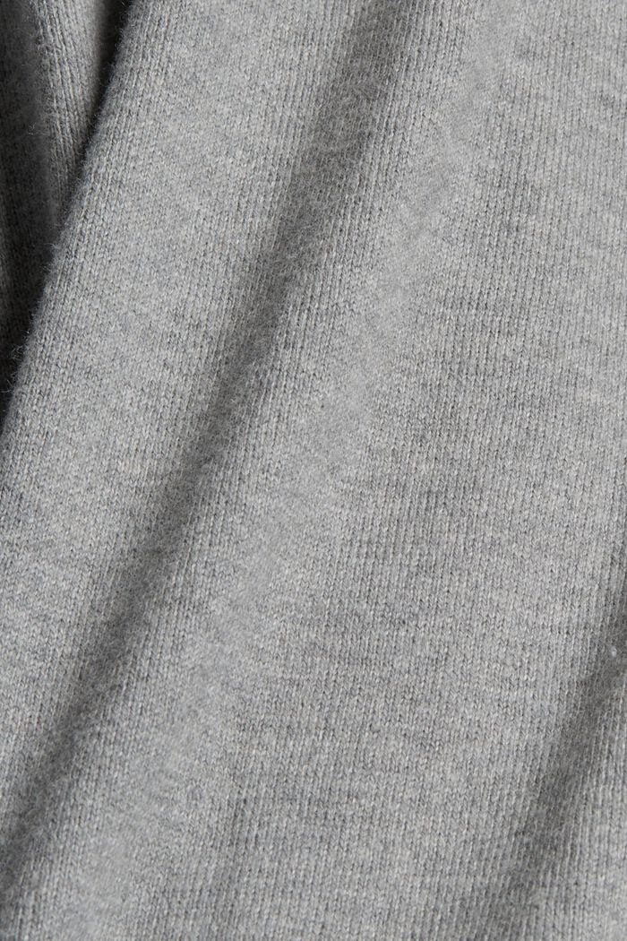 S kašmírem: pulovr s límečkem s tunýlkem na stažení, MEDIUM GREY, detail image number 4