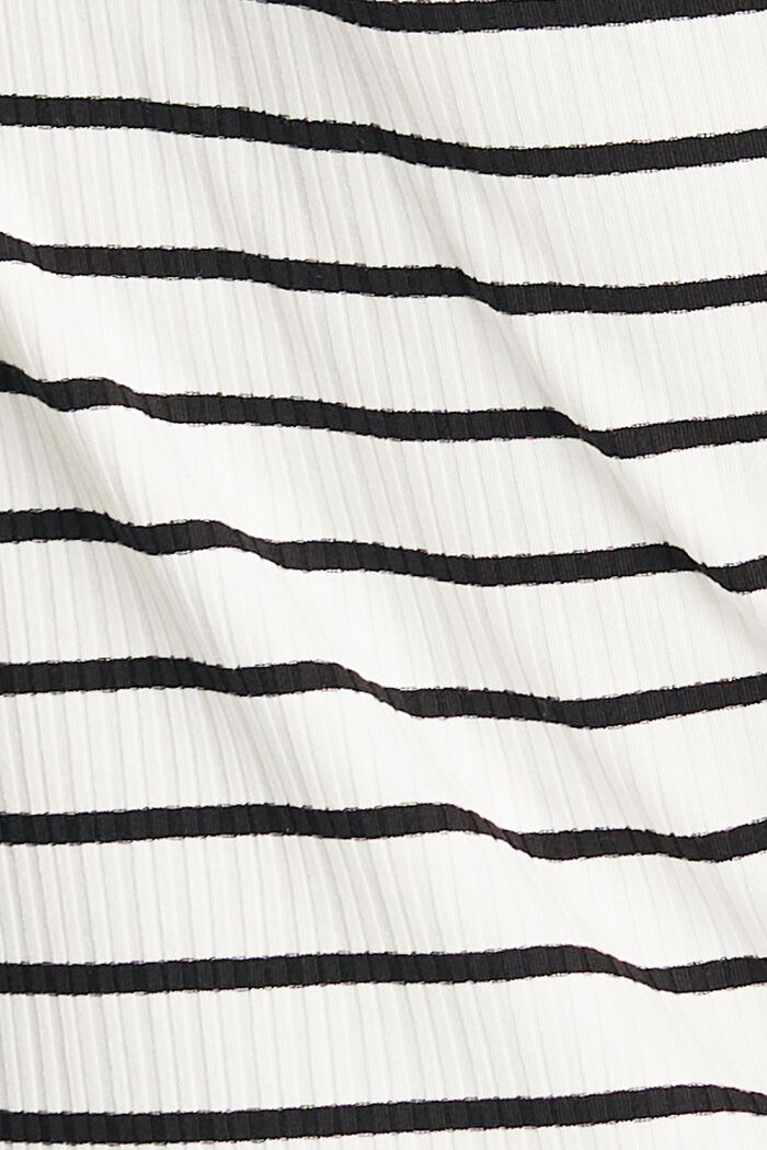 Proužkované tričko z žebrové pleteniny, BLACK, detail image number 4