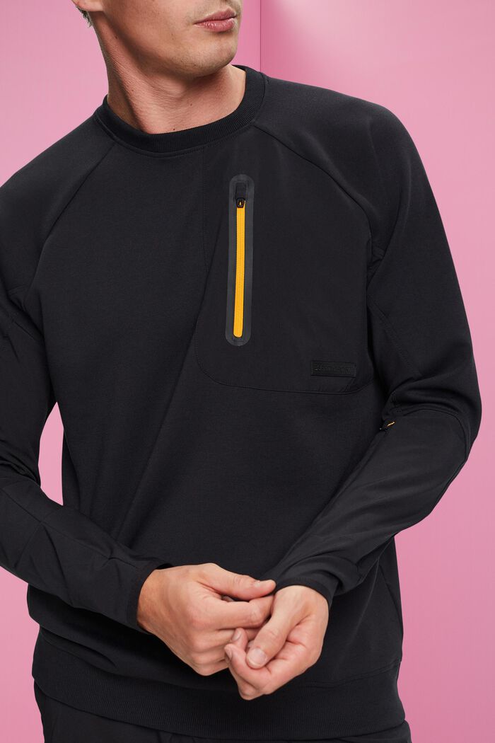 Mikina s kapsami na zip, BLACK, detail image number 2