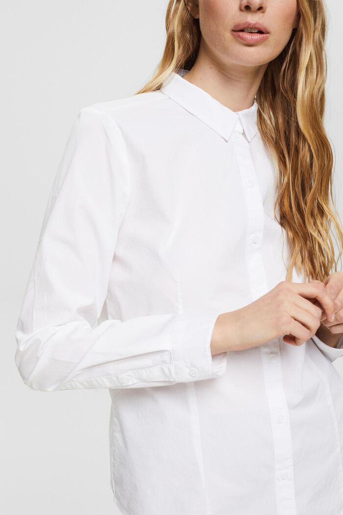 Vypasovaná košilová halenka, WHITE, detail image number 2