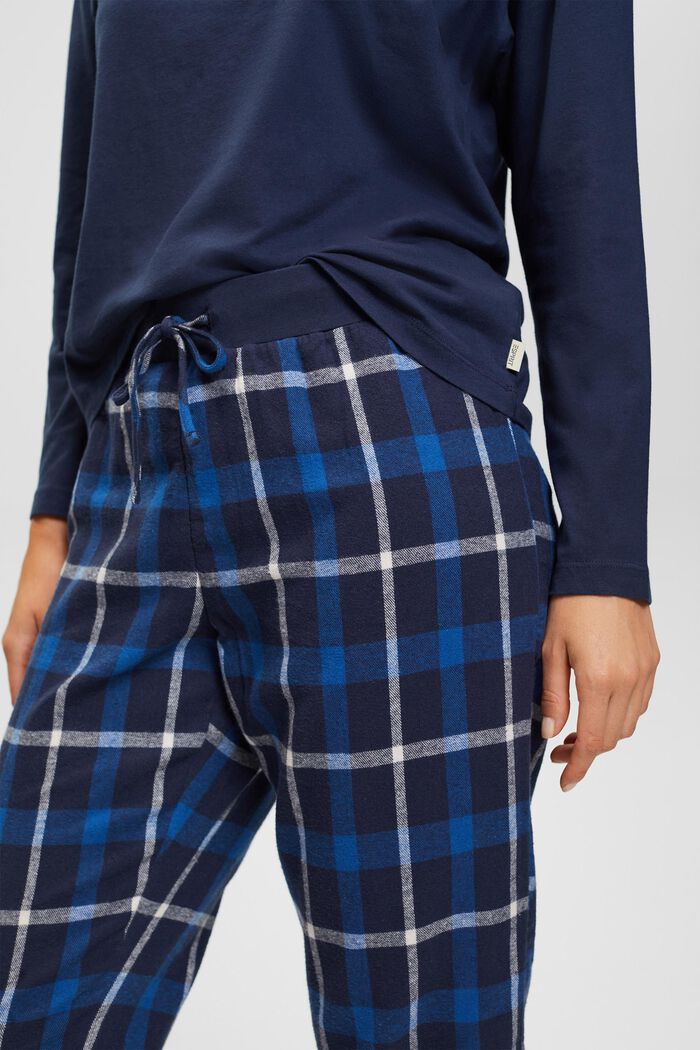 Pyžamová souprava s károvanými flanelovými kalhotami, INK, detail image number 2